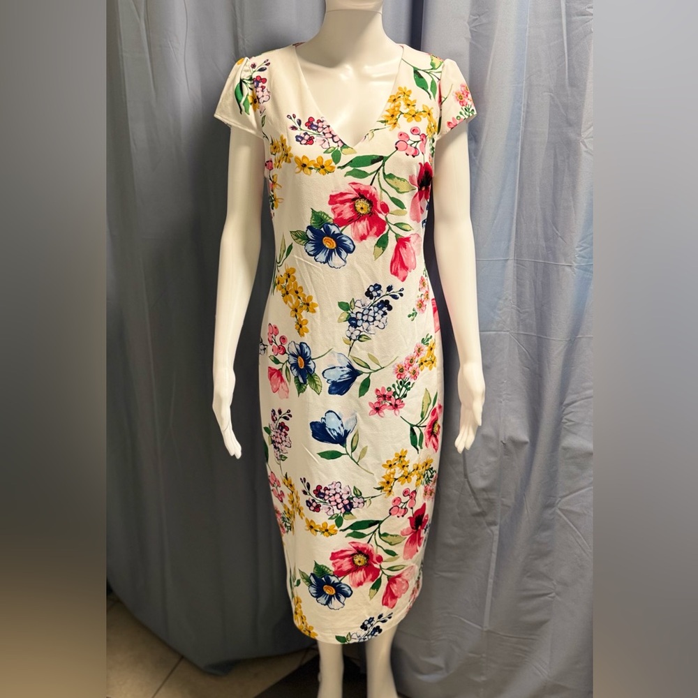 Floral Cap-Sleeve Sheath Dress by New York & Company